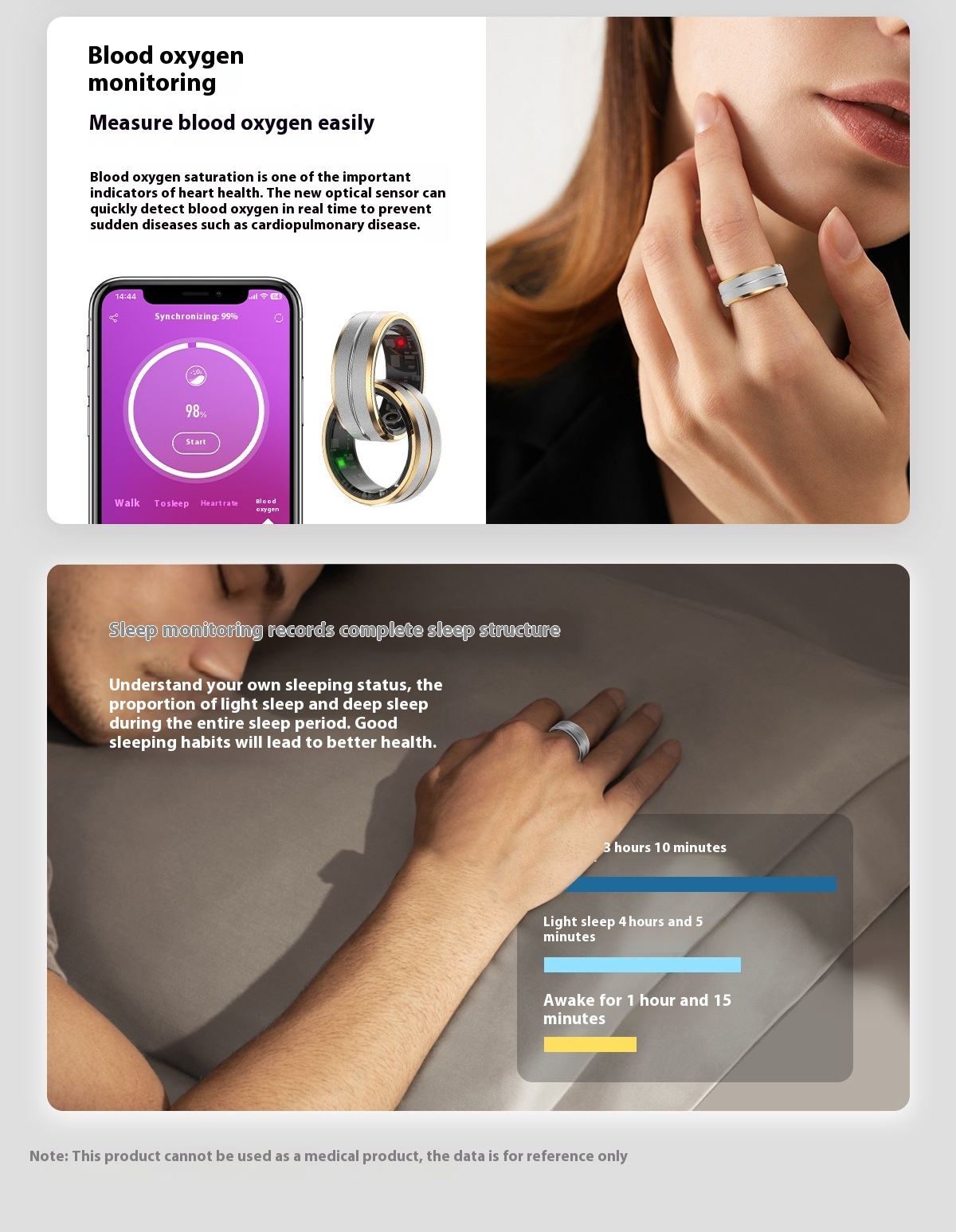 2024 Smart Ring For Men Women Heart Rate Blood Oxygen Monitoring Multi Sports Modes IP68 Waterproof Smart Rings For Android IOS - Image 6