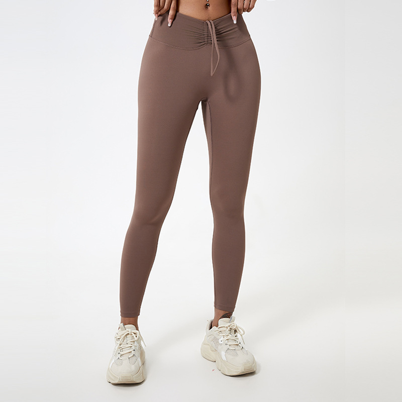 Yoga Leggings Outdoor Running Fitness Sports Pants Naked Women Sense Hip Lifting Chrysanthemum Yoga Pants - Image 5